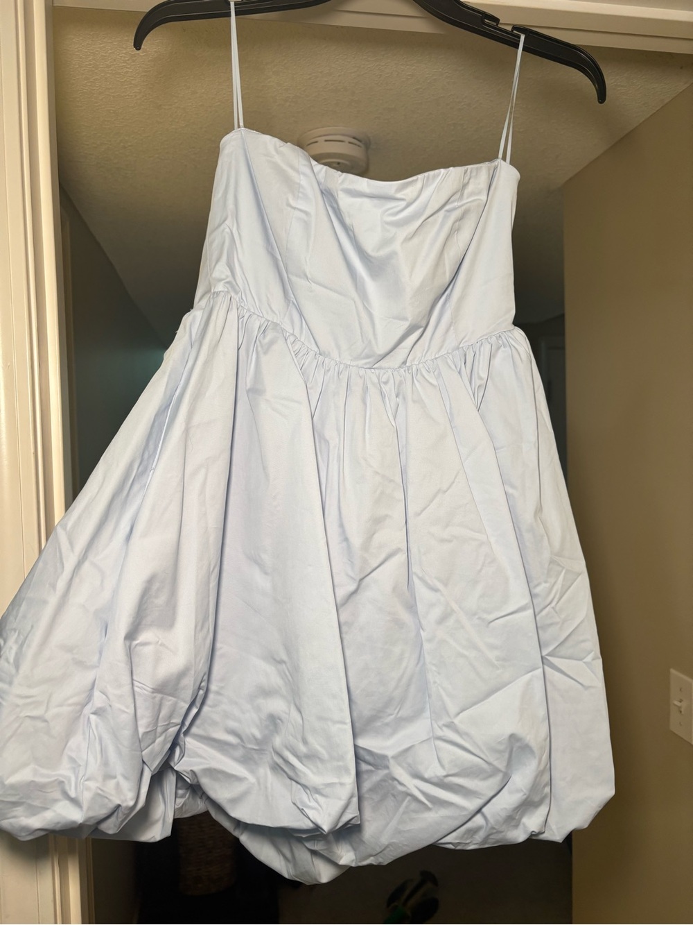 Light Blue Bubble Hem Party Dress